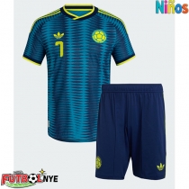 Camiseta Colombia Luis Diaz #7 Visitante Equipación para niños Mundial 2026 manga corta (+ pantalones cortos)